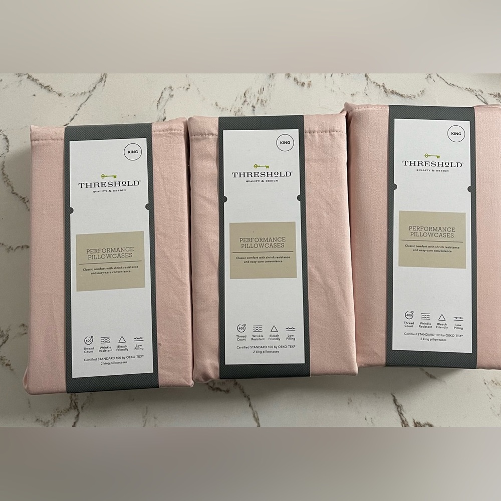 Threshold King 400 Thread Count Solid Performance Pillowcase Sets